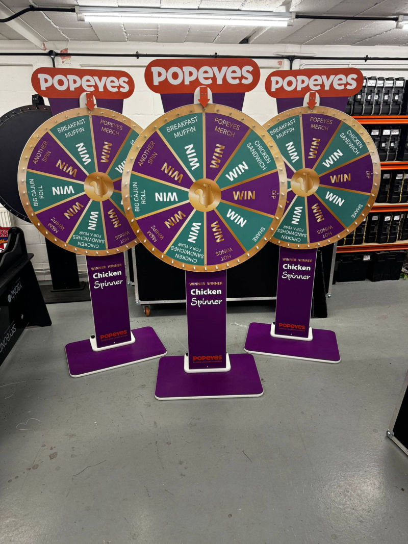 Spin to win header popeyes chicken spinning wheel