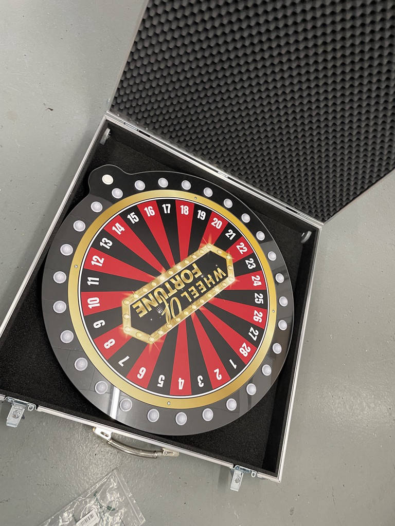 Flight case for digital prize wheel
