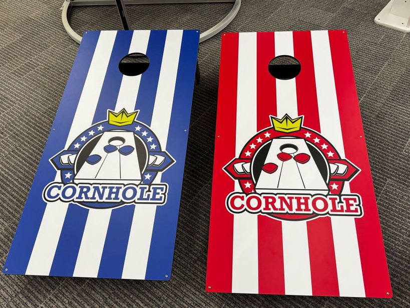 Branded corn hole games