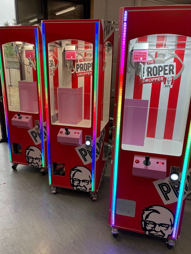 Branded prize cranes and arcade claw machines