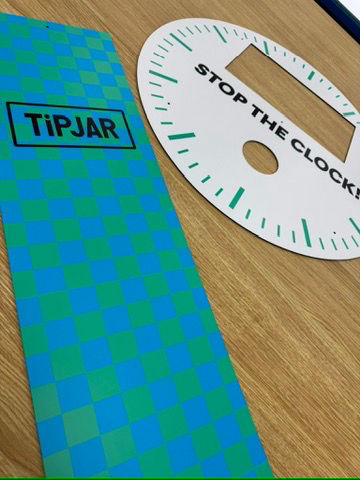 Quick change stop the clock branding
