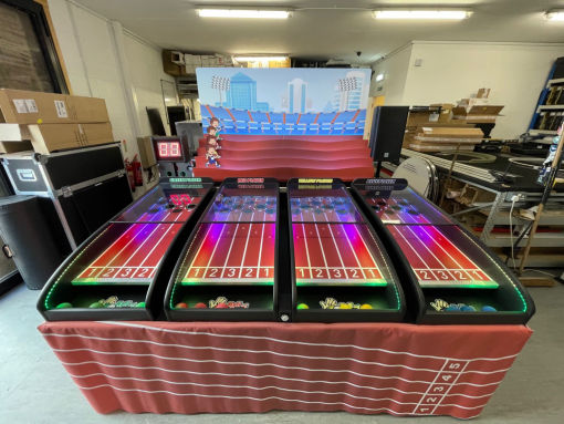 Athletics roll a ball derby game for roll and bowl systems