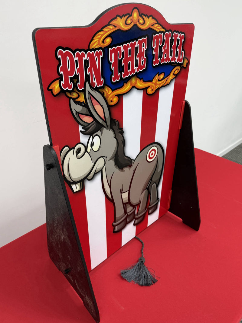 Pin the tail on the donkey side stall game