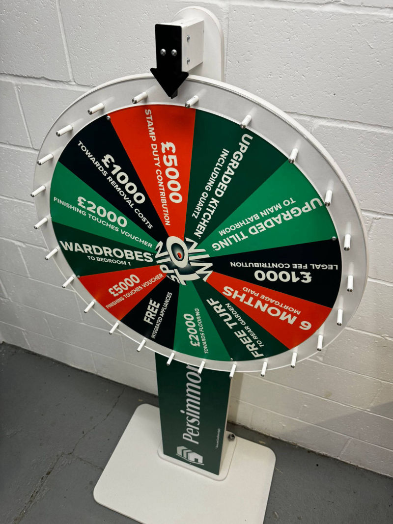 Prize wheel for persimmon homes