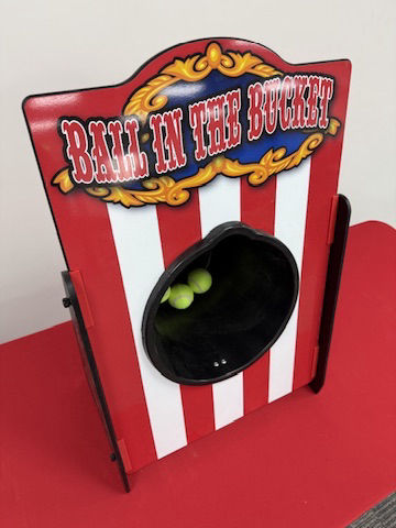 Ball in the bucket carnival side stall games