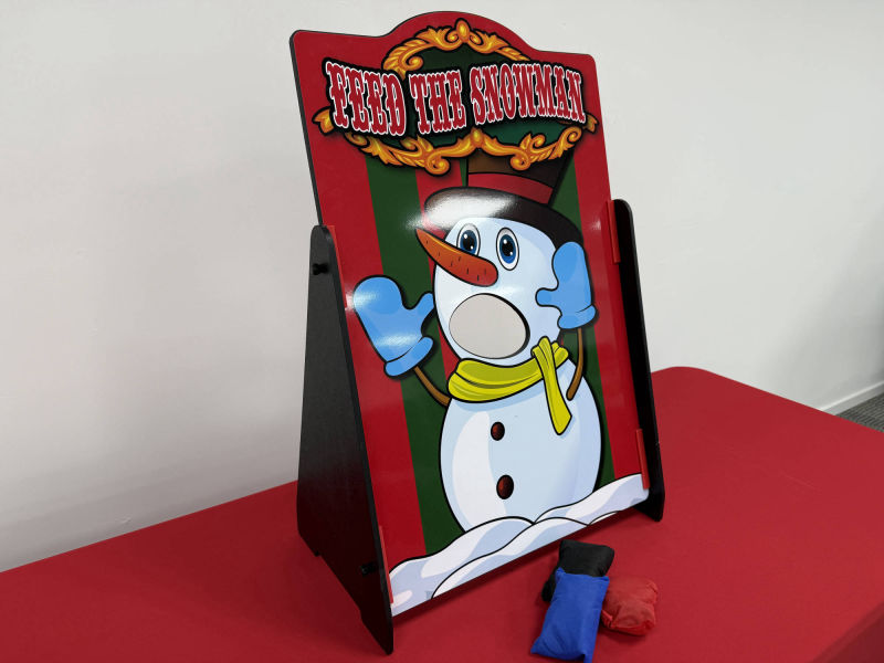Feed the snowman carnival game