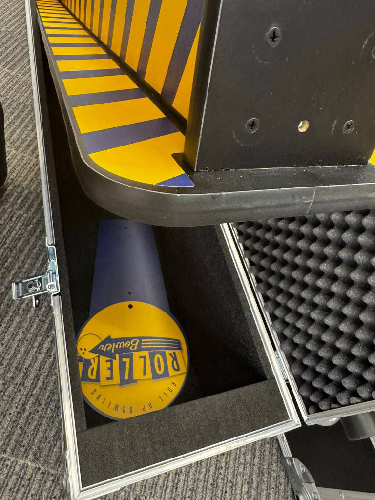 Roller bowler carnival game in case