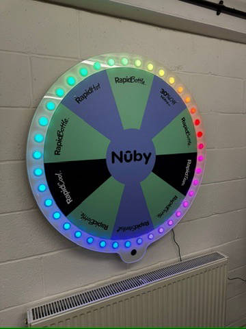 Wall mounted digital prize wheel