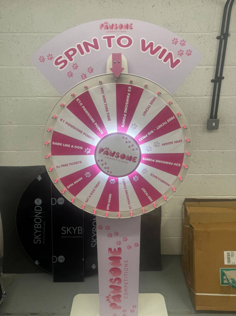 Competition prize wheel spin to win