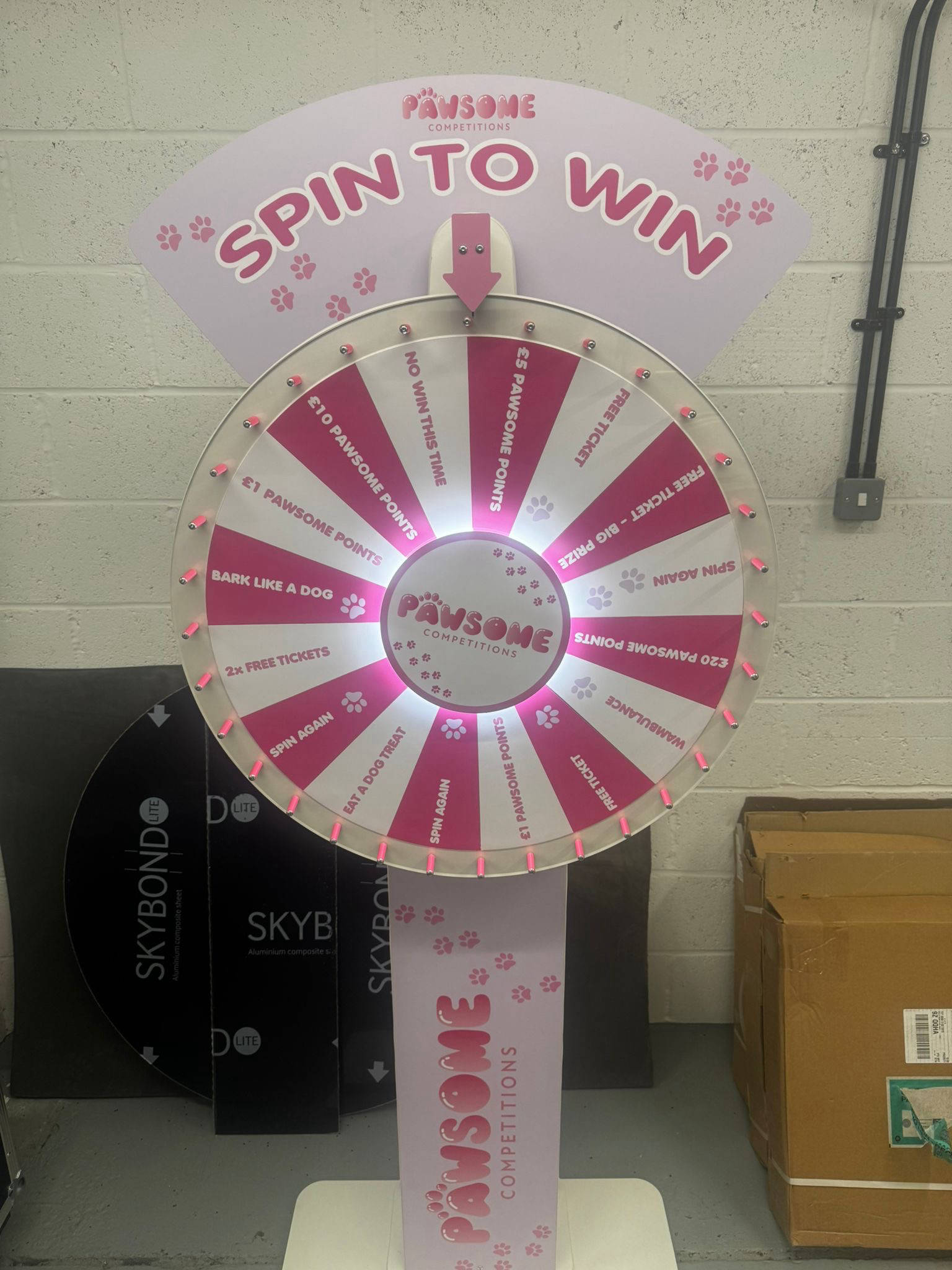 Competition prize wheel spin to win
