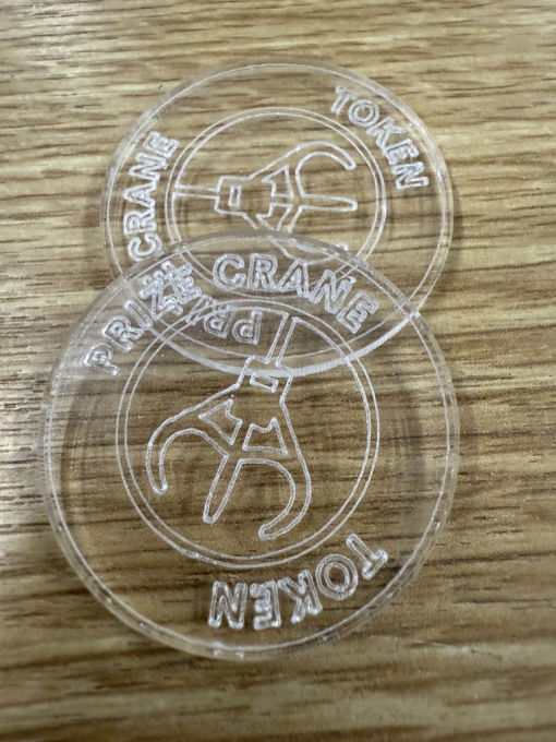 prize crane and arcade claw tokens