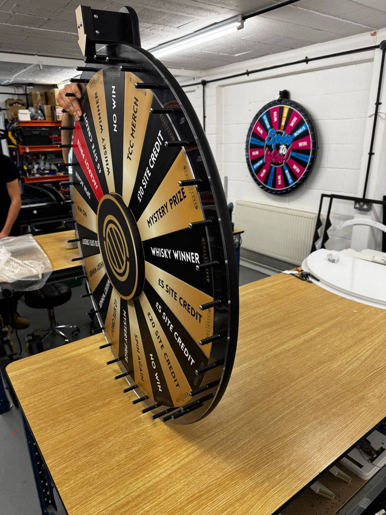 Wall mounted prize wheel