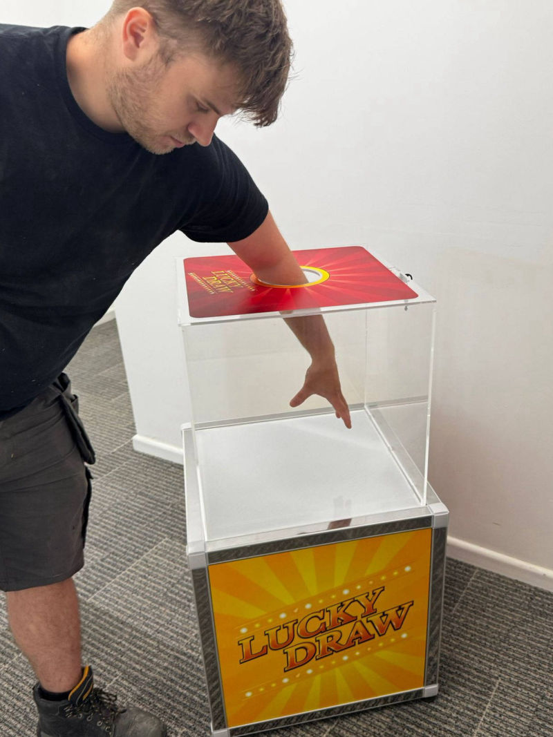 We make custom lucky draw boxes